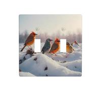 WZYWHJ Plaque murale décorative imprimée oiseaux sur la neige, 11,4 x 11,4 cm, durable et élégante pour les zones résidentielles et commerciales