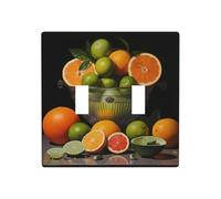 WZYWHJ Plaque murale décorative imprimée orange et citron vert 11,4 x 11,4 cm, durable et élégante pour les zones résidentielles et commerciales