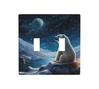 WZYWHJ Plaque murale décorative imprimée ours polaire regardant les étoiles 11,4 x 11,4 cm, durable et élégante pour les zones résidentielles et commerciales