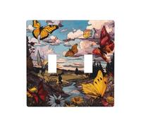 WZYWHJ Plaque murale décorative imprimée papillons dans la vallée 11,4 x 11,4 cm, durable et élégante pour les zones résidentielles et commerciales