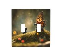 WZYWHJ Plaque murale décorative imprimée petite fourmi et papillon, 11,4 x 11,4 cm, durable et élégante pour les zones résidentielles et commerciales