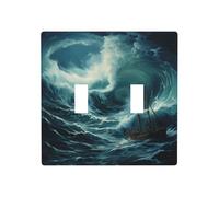 WZYWHJ Plaque murale décorative imprimée « Ship in the waves » de 11,4 x 11,4 cm, durable et élégante pour les zones résidentielles et commerciales