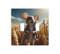 WZYWHJ Plaque murale décorative imprimée souris sur le champ de blé 11,4 x 11,4 cm, durable et élégante pour les zones résidentielles et commerciales