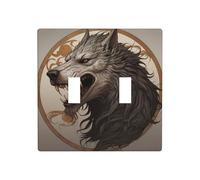 WZYWHJ Plaque murale décorative majestueuse avec motif de loup géant - 11,4 x 11,4 cm - Durable et élégante pour les zones résidentielles et commerciales