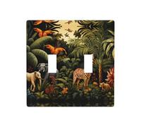 WZYWHJ Plaque murale décorative motif animaux dans la forêt tropicale, 11,4 x 11,4 cm, durable et élégante pour les zones résidentielles et commerciales