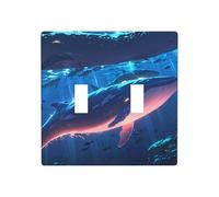 WZYWHJ Plaque murale décorative motif baleines dans le fjord 11,4 x 11,4 cm, durable et élégante pour les zones résidentielles et commerciales