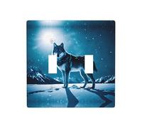 WZYWHJ Plaque murale décorative motif loup sur une montagne enneigée, 11,4 x 11,4 cm, durable et élégante pour les zones résidentielles et commerciales