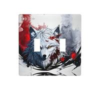WZYWHJ Plaque murale décorative motif tête de loup goutte de sang 11,4 x 11,4 cm, durable et élégante pour les zones résidentielles et commerciales
