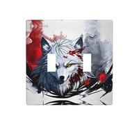 WZYWHJ Plaque murale décorative motif tête de loup goutte de sang 11,4 x 11,4 cm, durable et élégante pour les zones résidentielles et commerciales