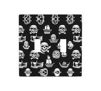 WZYWHJ Plaque murale décorative noire et blanche motif pirates 11,4 x 11,4 cm, durable et élégante pour les zones résidentielles et commerciales