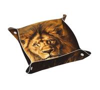 WZYWHJ Plateau de rangement en cuir pour table de chevet, bureau, coiffeuse et plus encore - Facile à nettoyer, taille M, imprimé le roi lion terne