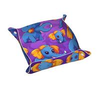 WZYWHJ Plateau de rangement en cuir pour table de chevet, bureau, coiffeuse et plus encore - Facile à nettoyer - Taille M imprimé petit éléphant