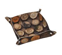 WZYWHJ Plateau de rangement en cuir pour table de chevet, bureau, coiffeuse, et plus encore - Facile à nettoyer - Petit motif imprimé sur souche d'arbre