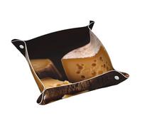 WZYWHJ Plateau de rangement en cuir résistant aux rayures et étanche pour clés, montres, bijoux, etc