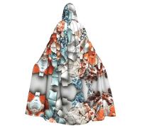 WZYWHJ Poncho à capuche en céramique avec imprimé fragments de pixels pour homme et femme