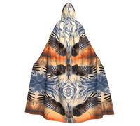 WZYWHJ Poncho à capuche imprimé oiseaux avec ailes ouvertes pour homme et femme