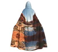 WZYWHJ Poncho à capuche imprimé Source d'eau dans le désert pour homme et femme