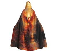 WZYWHJ Poncho à capuche imprimé The Phoenix Reborn in Fire pour homme et femme