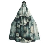WZYWHJ Poncho à capuche pour homme et femme Motif Block fragments Prints Aldult