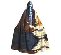 WZYWHJ Poncho à capuche pour homme et femme Motif chat errant dans l'allée