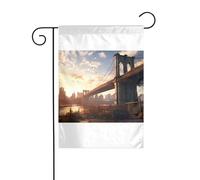 Wzywhj Pont de Brooklyn - Drapeau de jardin d'été - Décoration double face - 30,5 x 45,7 cm