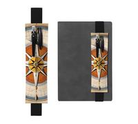 WZYWHJ Porte-stylo en cuir noir avec motif de navigation La Loi de la Boussole - Clip élastique pour ordinateurs portables et journaux avec sangle réglable, peut contenir 2 à 3 stylos, Noir , Taille