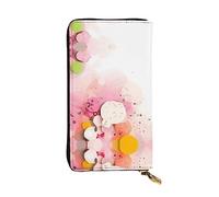 Wzywhj Portefeuille à la mode en cuir pour femme avec plusieurs compartiments et fermeture éclair Motif fragments de couleur, Noir , Taille unique