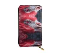 WZYWHJ Portefeuille élégant en cuir avec image de flamant rose - Longue pochette pour femme, matériau durable, 12 emplacements pour cartes, compartiments à fermeture éclair
