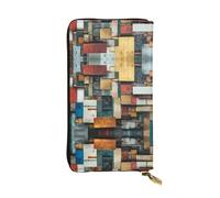 WZYWHJ Portefeuille élégant en cuir avec image de fragments de mémoire - Longue pochette pour femme, matériau durable, 12 emplacements pour cartes, compartiments à fermeture éclair