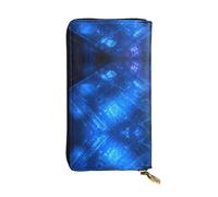 WZYWHJ Portefeuille élégant en cuir avec image de plan lumineux - Longue pochette pour femme, matériau durable, 12 emplacements pour cartes, compartiments à fermeture éclair