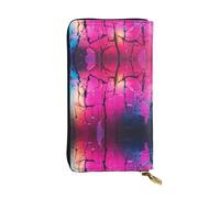 WZYWHJ Portefeuille élégant en cuir avec impressions murales brisées - Longue pochette pour femme, matériau durable, 12 emplacements pour cartes, compartiments à fermeture éclair