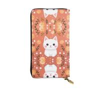 WZYWHJ Portefeuille élégant en cuir imprimé avec autocollants d'animaux - Longue pochette pour femme, matériau durable, 12 emplacements pour cartes, compartiments à fermeture éclair