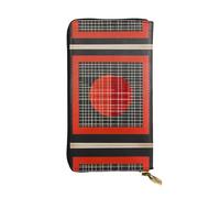 WZYWHJ Portefeuille élégant en cuir imprimé avec structure en bloc - Longue pochette pour femme, matériau durable, 12 emplacements pour cartes, compartiments à fermeture éclair