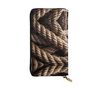 WZYWHJ Portefeuille élégant en cuir imprimé boule de ficelle - Longue pochette pour femme, matériau durable, 12 emplacements pour cartes, compartiments zippés, noir, taille unique, Noir , Taille