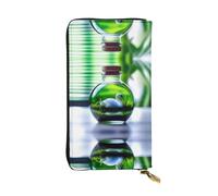 WZYWHJ Portefeuille élégant en cuir imprimé cygne blanc dans une bouteille - Longue pochette pour femme, matériau durable, 12 emplacements pour cartes, compartiments zippés, noir, taille unique, Noir