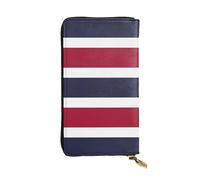 WZYWHJ Portefeuille élégant en cuir imprimé drapeau de la Thaïlande - Longue pochette pour femme, matériau durable, 12 emplacements pour cartes, compartiments zippés, noir, taille unique, Noir ,
