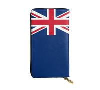 WZYWHJ Portefeuille élégant en cuir imprimé drapeau des îles Turques et Caïques - Longue pochette pour femme, matériau durable, 12 emplacements pour cartes, compartiments zippés, noir, taille unique,