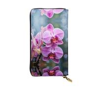 WZYWHJ Portefeuille élégant en cuir imprimé floral national malaisien - Longue pochette pour femme, matériau durable, 12 emplacements pour cartes, compartiments zippés, noir, taille unique, Noir ,
