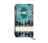 WZYWHJ Portefeuille élégant en cuir imprimé loup-garou dans la rue - Longue pochette pour femme, matériau durable, 12 emplacements pour cartes, compartiments zippés, noir, taille unique, Noir , Taille