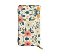 WZYWHJ Portefeuille élégant en cuir imprimé marguerites - Longue pochette pour femme, matériau durable, 12 emplacements pour cartes, compartiments à fermeture éclair