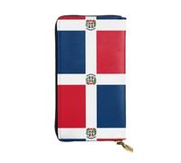 WZYWHJ Portefeuille élégant en cuir imprimé République dominicaine - Longue pochette pour femme, matériau durable, 12 emplacements pour cartes, compartiments zippés, noir, taille unique, Noir , Taille