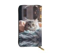 WZYWHJ Portefeuille élégant en cuir imprimé Tom Thumb - Longue pochette pour femme, matériau durable, 12 emplacements pour cartes, compartiments zippés, noir, taille unique, Noir , Taille unique