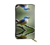 WZYWHJ Portefeuille élégant en cuir motif oiseau rossignol - Longue pochette pour femme, matériau durable, 12 emplacements pour cartes, compartiments à fermeture éclair