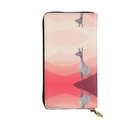 WZYWHJ Portefeuille en cuir imprimé animaux élégants qui détournent le regard - Longue pochette pour femme, matériau durable, 12 emplacements pour cartes, compartiments à fermeture éclair