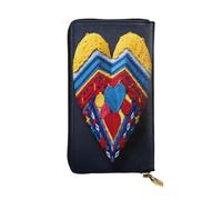 WZYWHJ Portefeuille en cuir pour femme avec plusieurs compartiments et fermeture éclair Motif d'amour brodé