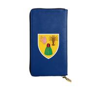 Wzywhj Portefeuille en cuir pour femme avec plusieurs compartiments et fermeture éclair Motif drapeau des îles Turques et Caïques, Noir , Taille unique