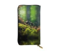 Wzywhj Portefeuille en cuir pour femme avec plusieurs compartiments et fermeture éclair Motif King of Ants, Noir , Taille unique