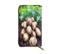 WZYWHJ Portefeuille en cuir pour femme avec plusieurs compartiments et fermeture éclair Motif pommes de terre fraîches
