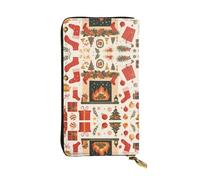 Wzywhj Portefeuille long en cuir tendance pour femme avec plusieurs compartiments et fermeture éclair Motif chaussettes rouges, Noir , Taille unique