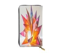 WZYWHJ Portefeuille long en cuir tendance pour femme avec plusieurs compartiments et fermeture éclair Motif coloré de découpe de papier